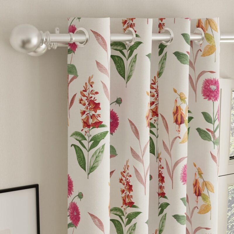 Blackout Curtains. Digital Printed Curtains. Pack of 2 Curtains - Cone Flower - Pink - Image 3
