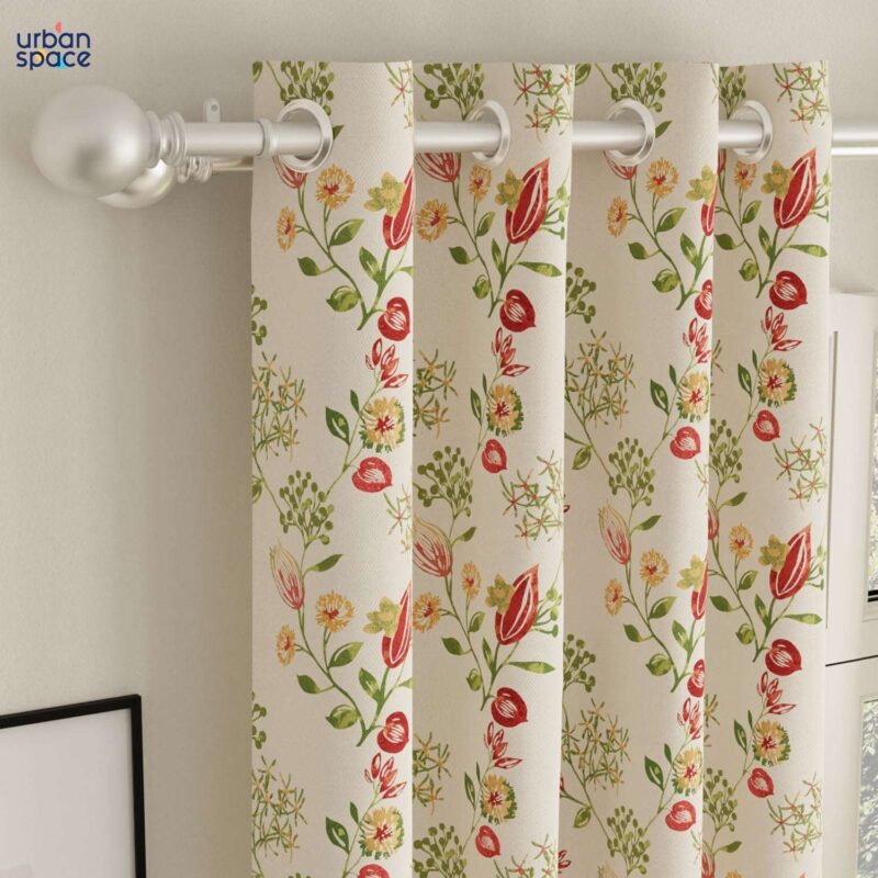 Blackout Curtains. Digital Printed Curtains. Pack of 2 Curtains - Gulmohar - Image 2