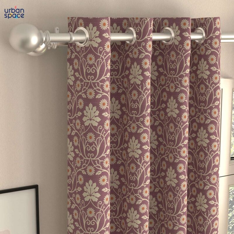 Blackout Curtains. Digital Printed Curtains. Pack of 2 Curtains - Mystic wine - Image 3