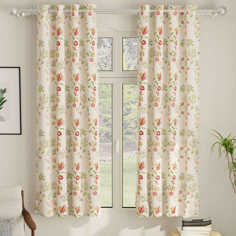 Blackout Curtains. Digital Printed Curtains. Pack of 2 Curtains - Gulmohar - Image 6