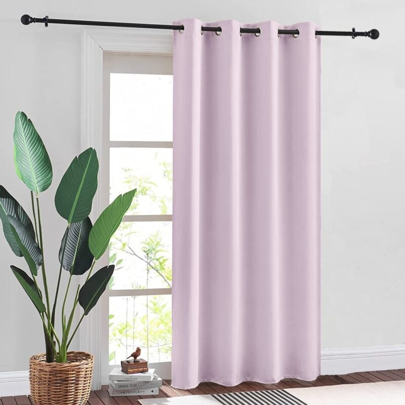 Faux Silk Blackout Curtains. For Door and Window. Pack Of 2 Curtains - Lavender