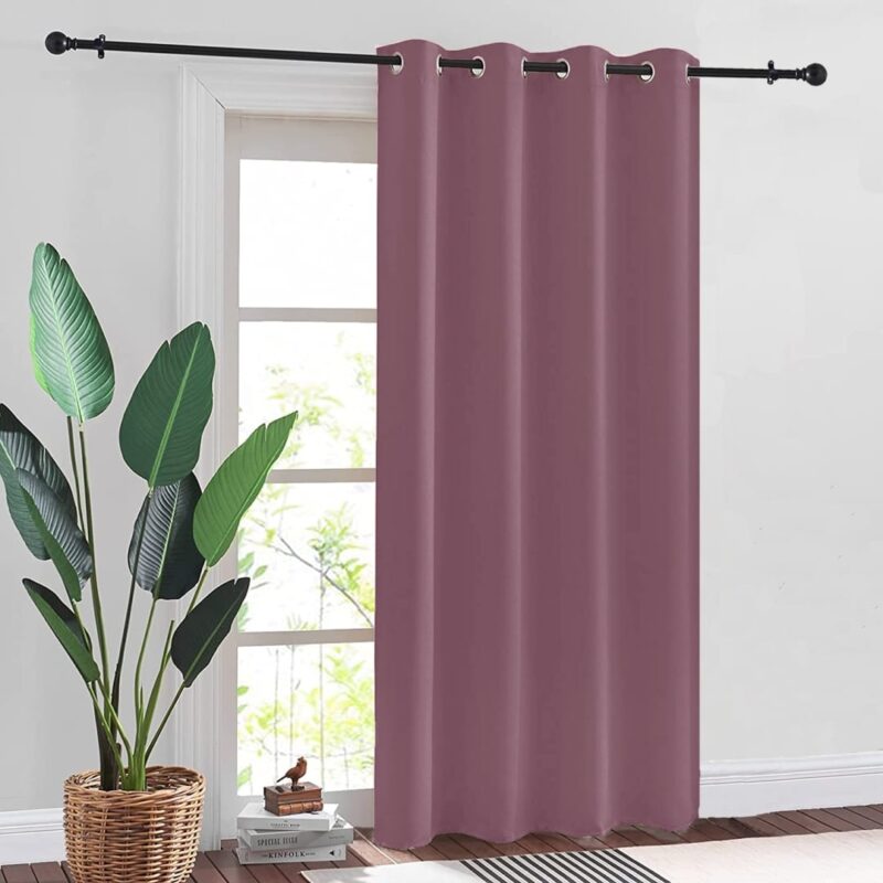Faux Silk Blackout Curtains. For Door and Window. Pack Of 2 Curtains - Dark Purple
